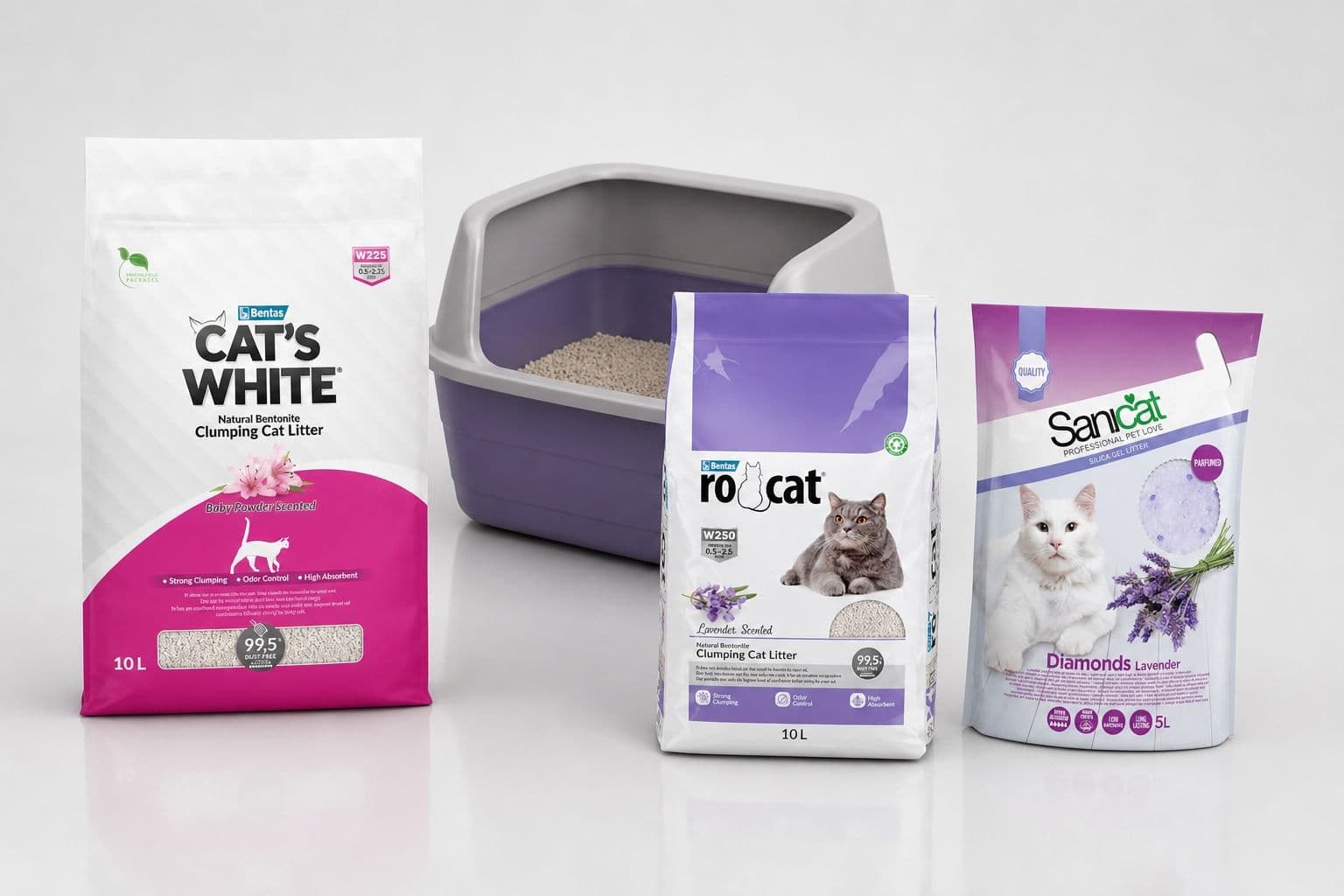 Cat litter and toilette